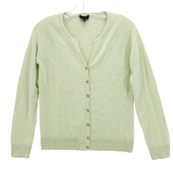 EILEEN FISHER 100% Merino Wool Cardigan Rhinestone Buttons Lightweight Petite S - Picture 1 of 10